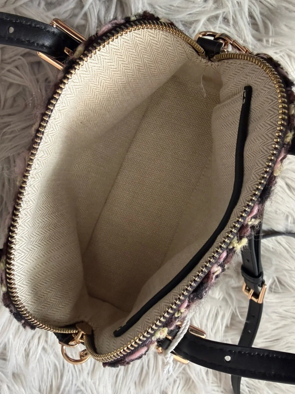 TORY BURCH Emerson Tweed Dome Satchel NWT